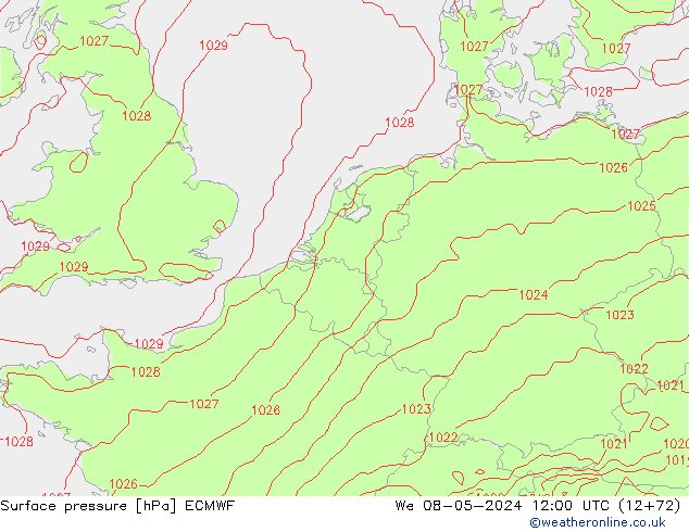 ciśnienie ECMWF śro. 08.05.2024 12 UTC