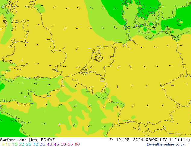 ветер 10 m ECMWF пт 10.05.2024 06 UTC