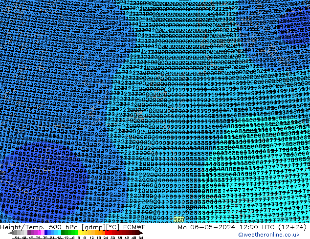 Height/Temp. 500 hPa ECMWF  06.05.2024 12 UTC