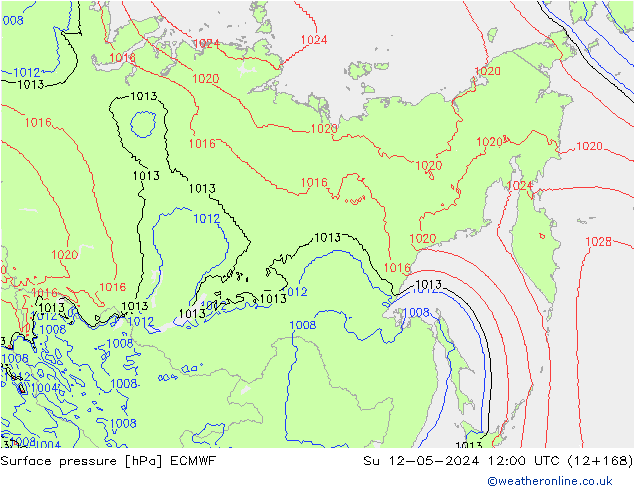 Yer basıncı ECMWF Paz 12.05.2024 12 UTC