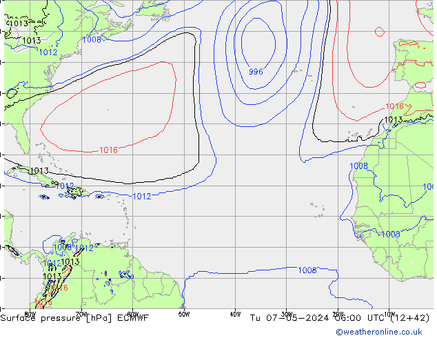 Yer basıncı ECMWF Sa 07.05.2024 06 UTC