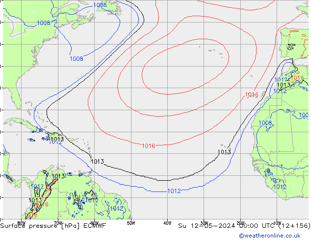 Luchtdruk (Grond) ECMWF zo 12.05.2024 00 UTC