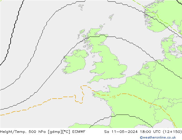 Yükseklik/Sıc. 500 hPa ECMWF Cts 11.05.2024 18 UTC
