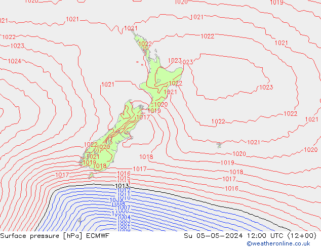 Surface pressure ECMWF Su 05.05.2024 12 UTC