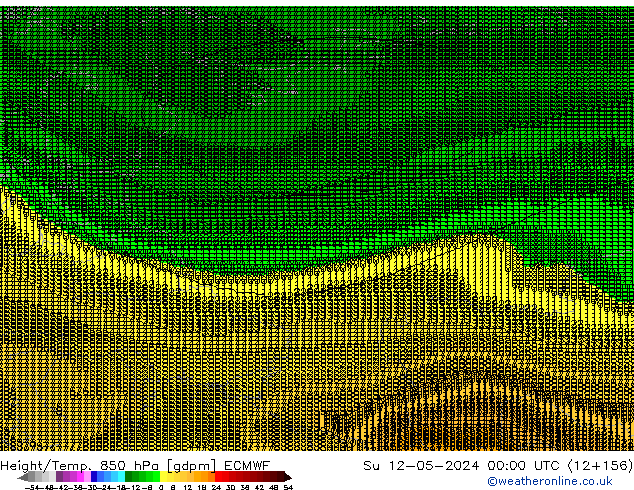 Height/Temp. 850 hPa ECMWF Su 12.05.2024 00 UTC