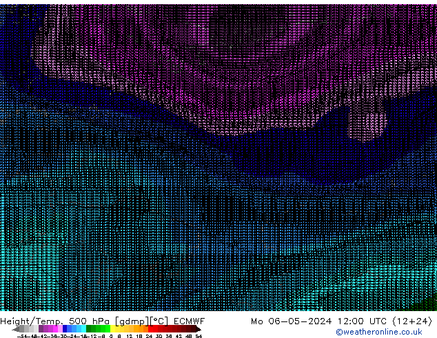 Height/Temp. 500 hPa ECMWF Mo 06.05.2024 12 UTC