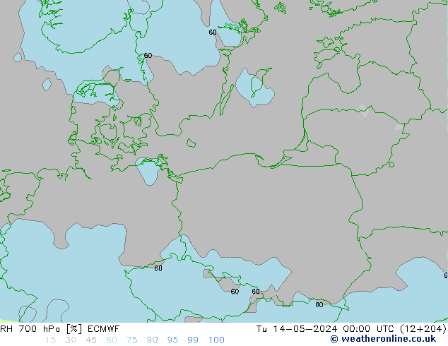 RV 700 hPa ECMWF di 14.05.2024 00 UTC