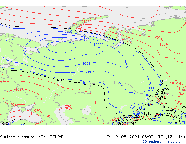 приземное давление ECMWF пт 10.05.2024 06 UTC