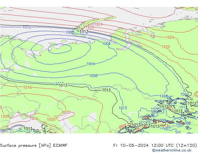 Yer basıncı ECMWF Cu 10.05.2024 12 UTC