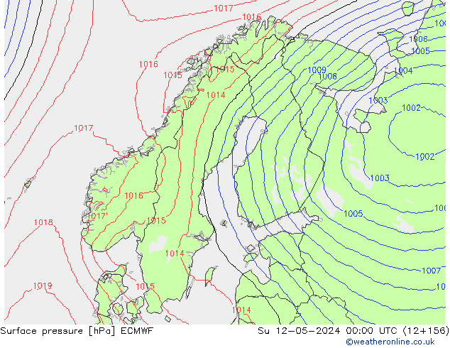 Yer basıncı ECMWF Paz 12.05.2024 00 UTC