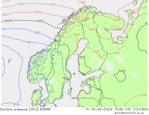 Luchtdruk (Grond) ECMWF do 16.05.2024 12 UTC