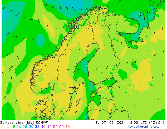 Vent 10 m ECMWF mar 07.05.2024 18 UTC