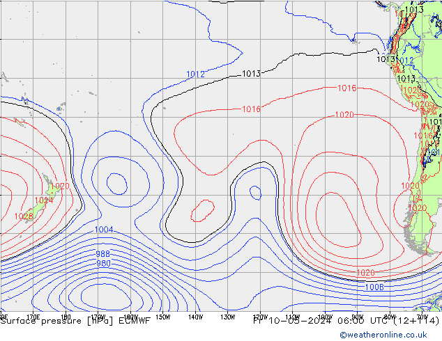 Surface pressure ECMWF Fr 10.05.2024 06 UTC