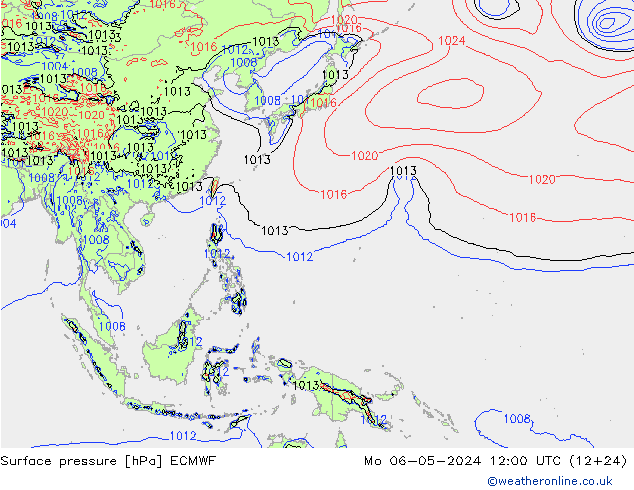 Surface pressure ECMWF Mo 06.05.2024 12 UTC