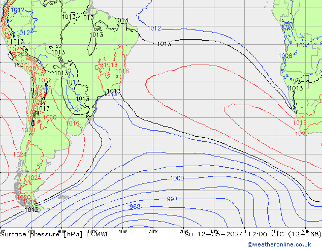 Yer basıncı ECMWF Paz 12.05.2024 12 UTC