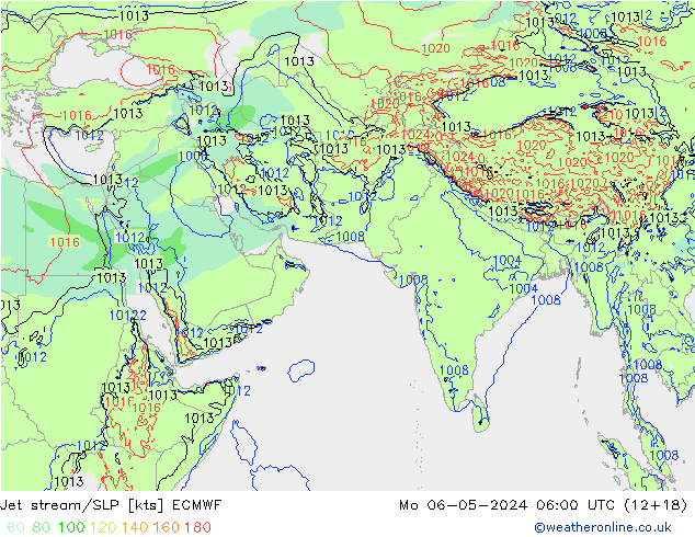 Jet Akımları/SLP ECMWF Pzt 06.05.2024 06 UTC