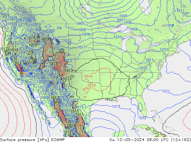 Luchtdruk (Grond) ECMWF zo 12.05.2024 06 UTC