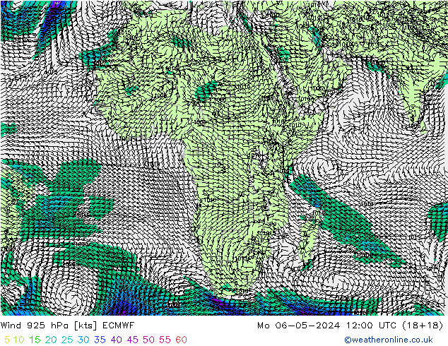 ветер 925 гПа ECMWF пн 06.05.2024 12 UTC