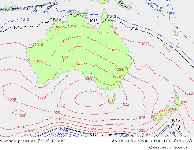 Luchtdruk (Grond) ECMWF ma 06.05.2024 00 UTC