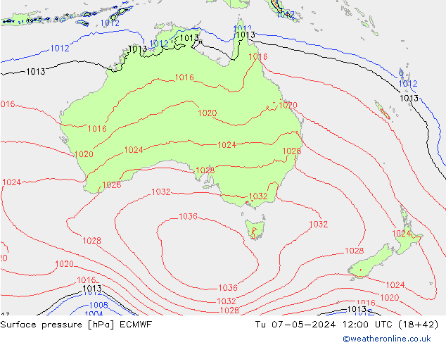 Presión superficial ECMWF mar 07.05.2024 12 UTC