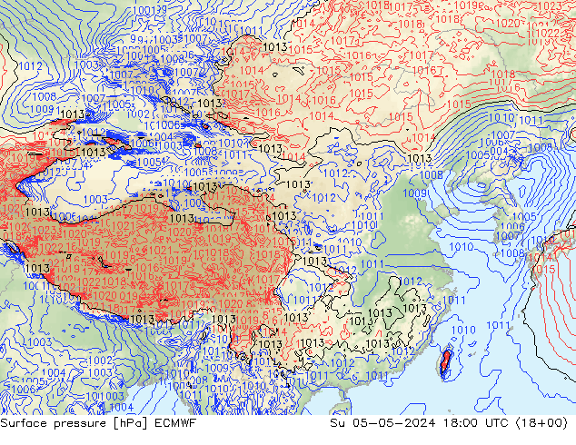 地面气压 ECMWF 星期日 05.05.2024 18 UTC