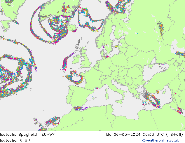 Isotachen Spaghetti ECMWF Mo 06.05.2024 00 UTC