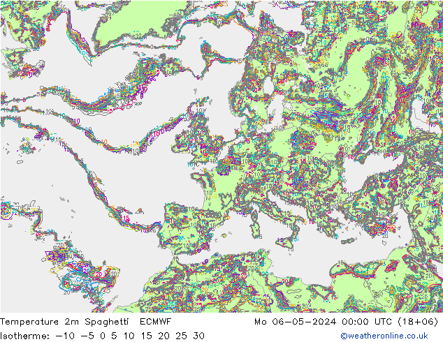 Temperaturkarte Spaghetti ECMWF Mo 06.05.2024 00 UTC