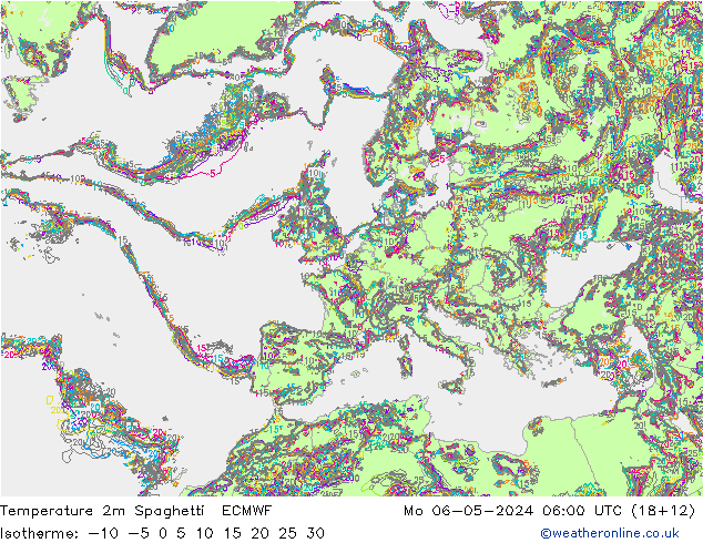 Temperaturkarte Spaghetti ECMWF Mo 06.05.2024 06 UTC