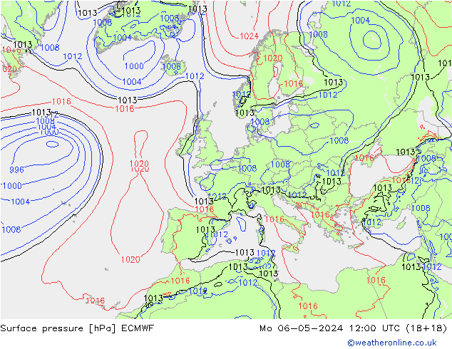 Surface pressure ECMWF Mo 06.05.2024 12 UTC