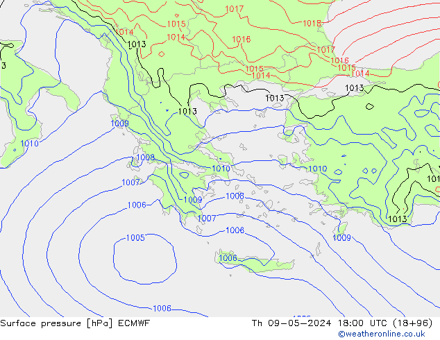 приземное давление ECMWF чт 09.05.2024 18 UTC