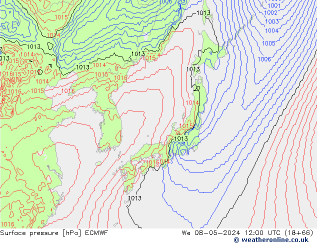 pression de l'air ECMWF mer 08.05.2024 12 UTC