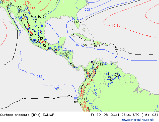 Bodendruck ECMWF Fr 10.05.2024 06 UTC