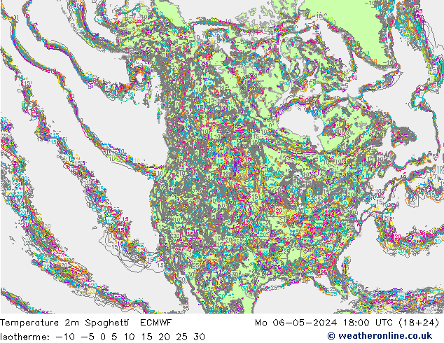Temperaturkarte Spaghetti ECMWF Mo 06.05.2024 18 UTC