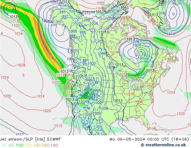 Polarjet/Bodendruck ECMWF Mo 06.05.2024 00 UTC