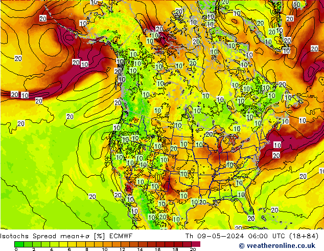 Isotachen Spread ECMWF Do 09.05.2024 06 UTC