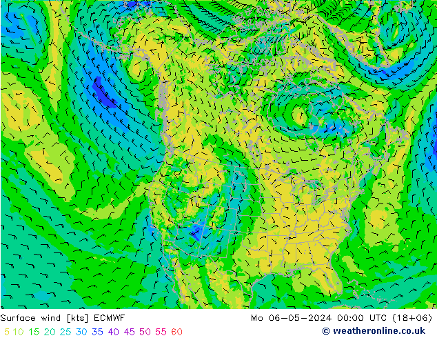 风 10 米 ECMWF 星期一 06.05.2024 00 UTC