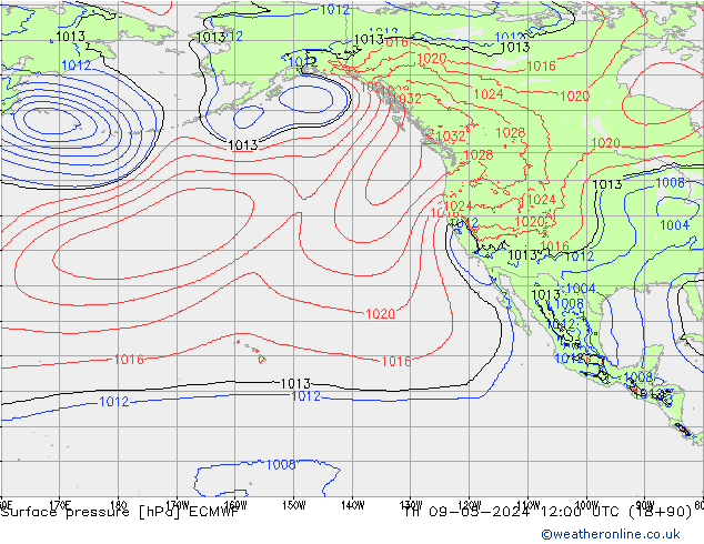 приземное давление ECMWF чт 09.05.2024 12 UTC
