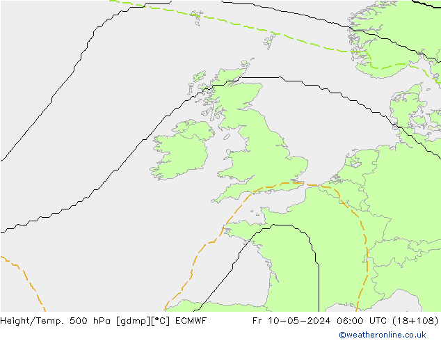 Height/Temp. 500 hPa ECMWF Sex 10.05.2024 06 UTC