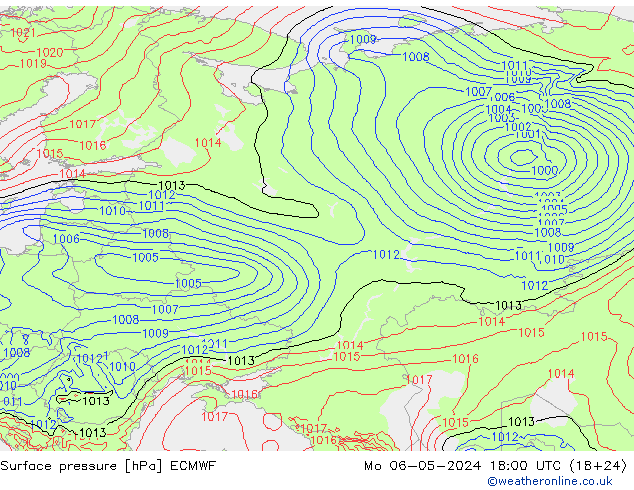 Surface pressure ECMWF Mo 06.05.2024 18 UTC