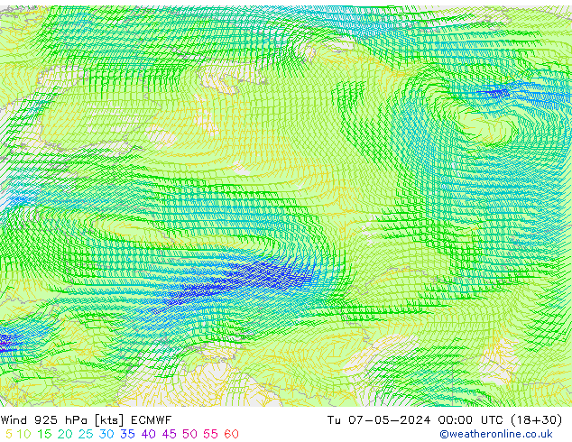 Wind 925 hPa ECMWF di 07.05.2024 00 UTC