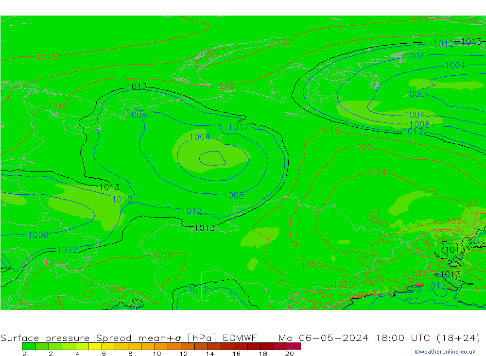 pression de l'air Spread ECMWF lun 06.05.2024 18 UTC