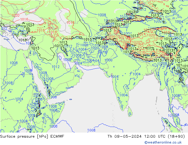 Surface pressure ECMWF Th 09.05.2024 12 UTC