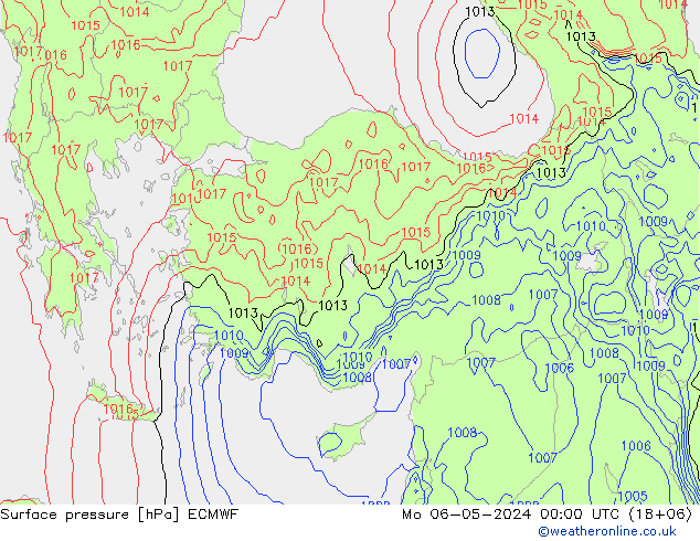 Yer basıncı ECMWF Pzt 06.05.2024 00 UTC