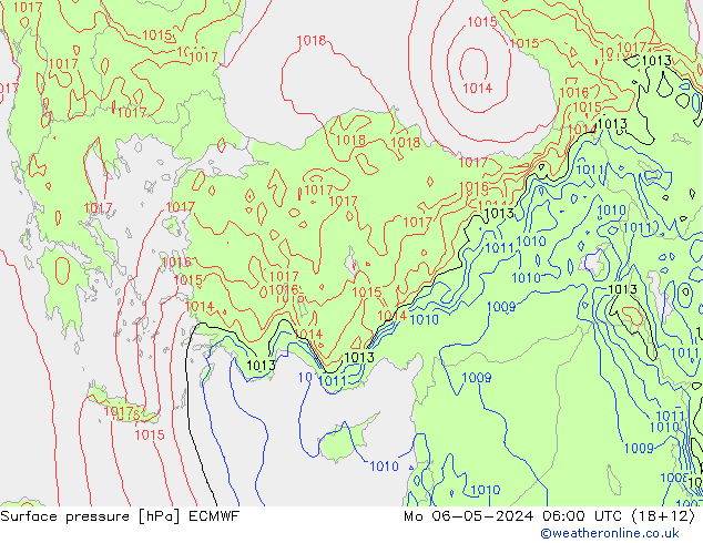 pressão do solo ECMWF Seg 06.05.2024 06 UTC