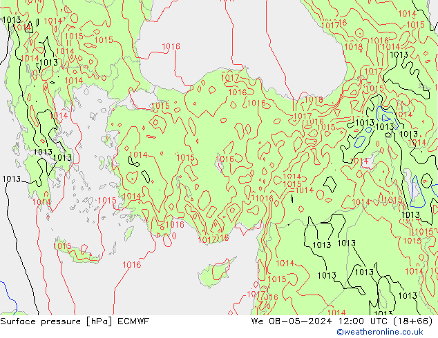 ciśnienie ECMWF śro. 08.05.2024 12 UTC