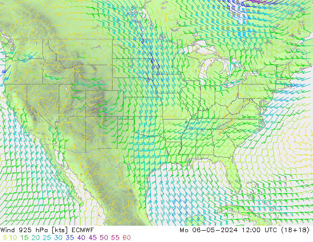 Vent 925 hPa ECMWF lun 06.05.2024 12 UTC