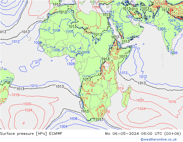 Yer basıncı ECMWF Pzt 06.05.2024 06 UTC