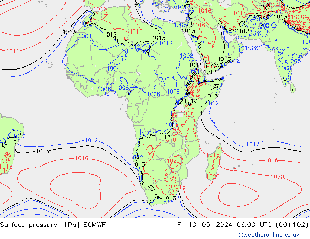 pression de l'air ECMWF ven 10.05.2024 06 UTC