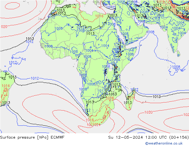 Surface pressure ECMWF Su 12.05.2024 12 UTC