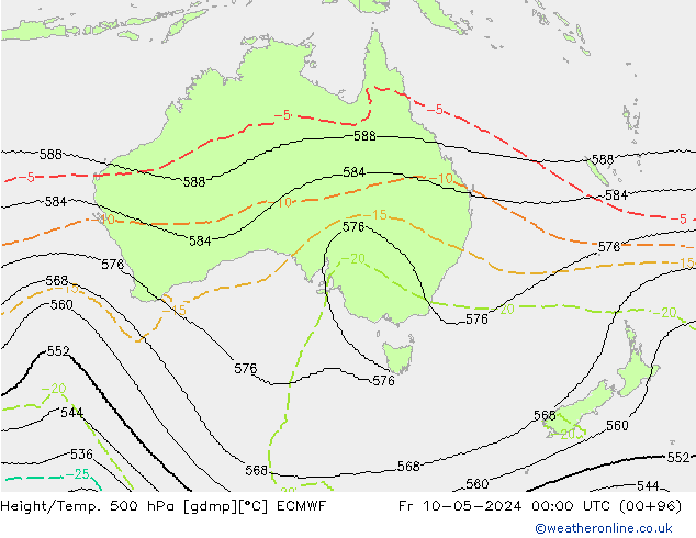 Height/Temp. 500 hPa ECMWF pt. 10.05.2024 00 UTC